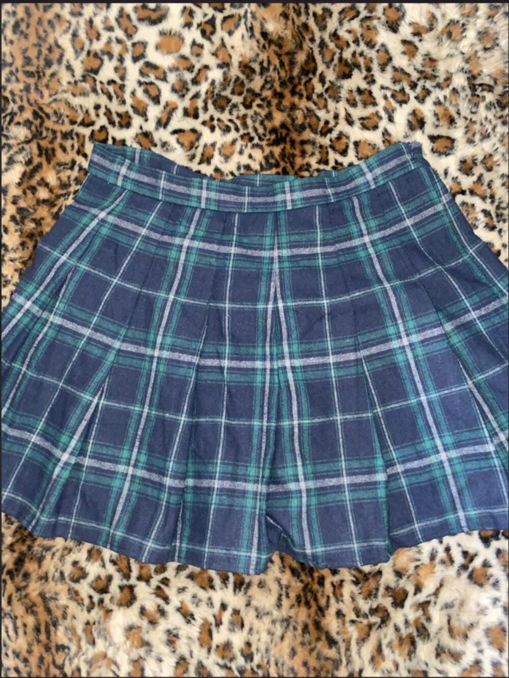 💙💚 Hot Topic Blue Green Tartan Pleated Skirt Schoolgirl Y2K Preppy Size 💙💚